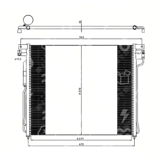 kondenzátor NISSAN Navara 05-, OE: 92100EA00A, 92100EA01A, 92100EB00A, 92100EB01A, 92100EB410, 92100EB500